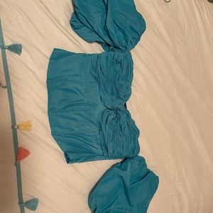 Blue off the shoulder top